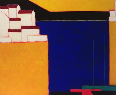Mileai, Pelion, Hellas, 1998 (akryl på papir) av Eithne Contemporary Artist Donne