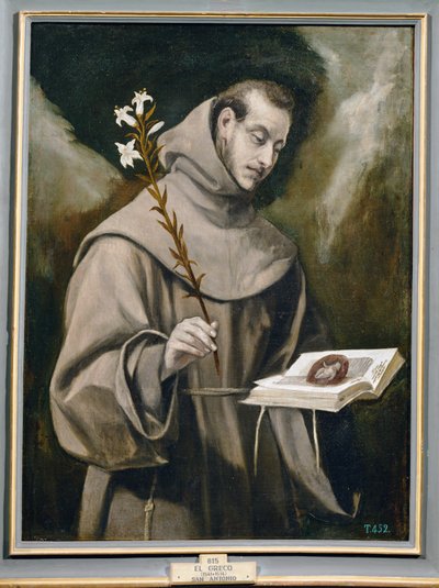 Sankt Antonius av Padua (maleri på lerret) av El (1541-1614) Greco