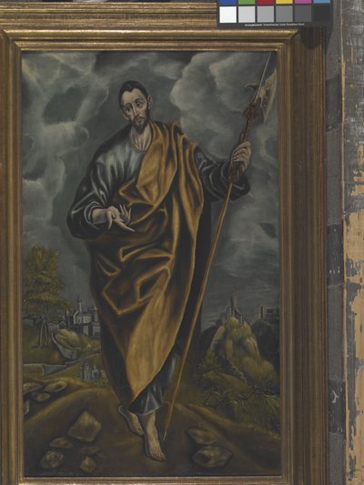 St. Judas Thaddaeus eller St. Thomas (olje på lerret) av El (1541 1614) Greco