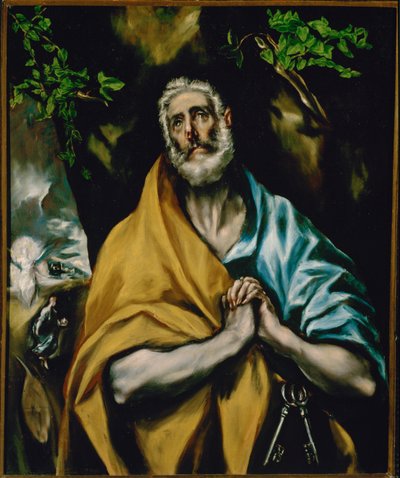 St. Peters tårer (maleri på lerret) av El (1541-1614) Greco