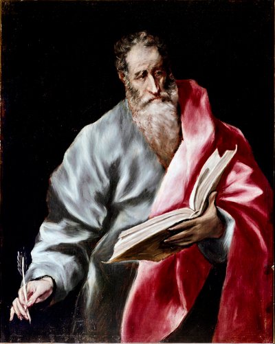 Apostolat ved katedralen i Toledo: "" Saint Matthew"" Maleri av Domenikos Theotokopoulos dit El Greco (1541-1614) 1602-1605 Søn. 100x76 cm Toledo, katedralen av El Greco