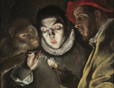 La fable - Peinture de Dominicos Theotokopoulos dit Le Greco (1541-1614), huile sur toile (50,5x63,6 cm), vers 1580 - (Fabelen, olje på lerret av El Greco) - Museo del Prado, Madrid (Espagne) av El Greco