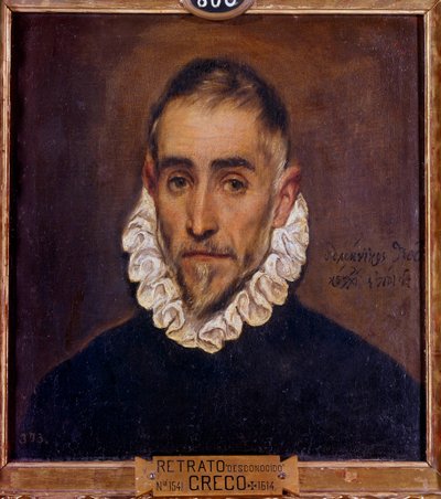 Portrett av en gentleman-maleri av Domenikos Theotokopoulos dit El Greco (1541-1614) 1604 Søn. 0,64 x 0,51 m Madrid, Prado-museet av El Greco