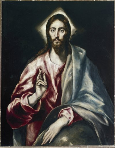 Frelseren - Olje på lerret av El Greco