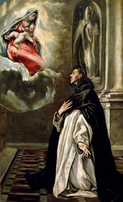 Vision of St. Hyacinth (olje på lerret) av El Greco