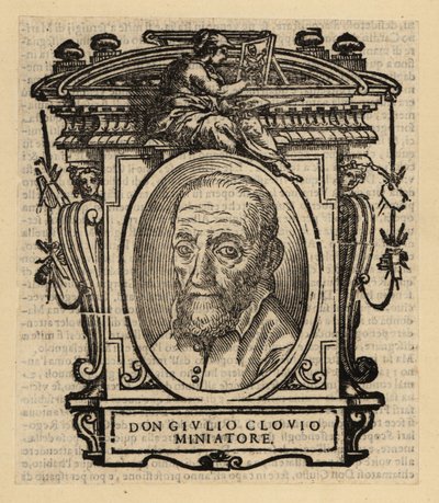 Portrett av Giorgio Giulio Clovio, illuminator, miniaturist og maler født i Kroatia, aktiv i renessansens Italia av El Domenico (after) Greco