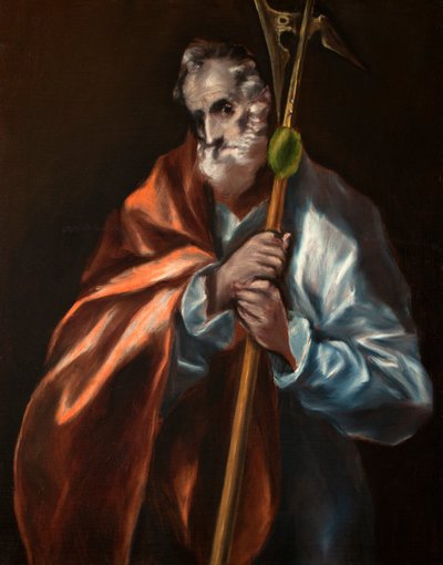 Spansk: San Judas Tadeo Apostelen St. Thaddeus (Judas) av El Greco