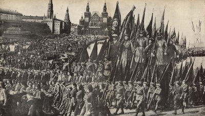 Illustrasjon fra USSR Builds Socialism, 1933. av Eliezer Markowich Lissitzky