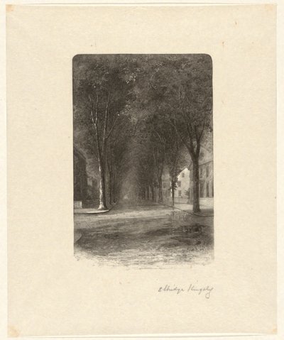 Uten tittel [Tre-lined Street] av Elbridge Kingsley