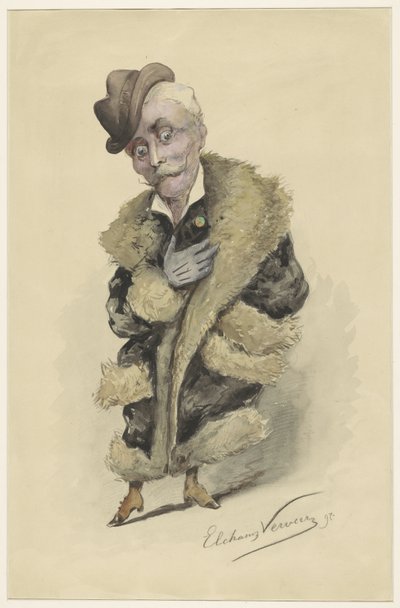 Karikatur av kunstneren Jan Gerard Smits av Elchanon Verveer