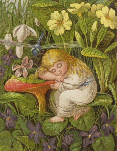 Men han ble bare senket i en drøm om glede (farge litho) av Eleanor Fortescue-Brickdale