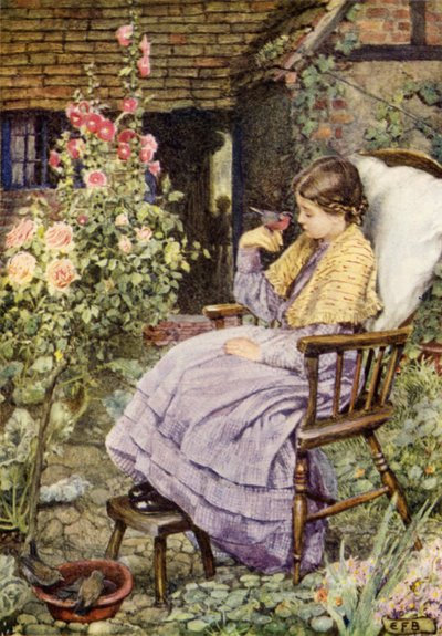"Men hva er stemmene til fugler men ord, våre ord?" (farge litho) av Eleanor Fortescue Brickdale