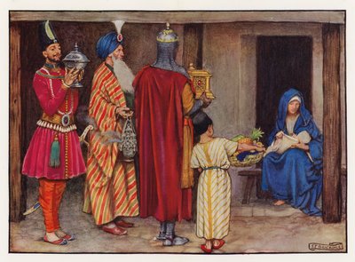 Carols: The Kings from Orient (farge litho) av Eleanor Fortescue Brickdale