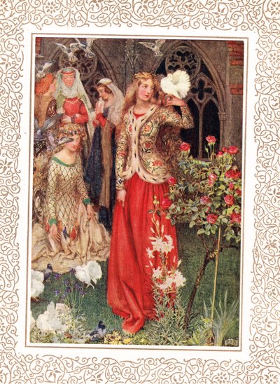 Guinevere og hennes damer i de gylne dager, illustrasjon fra 
