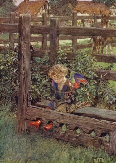 Er noen cozened av en tåre som som en perle forakt gjør slites? Her står tyven (farge litho) av Eleanor Fortescue Brickdale
