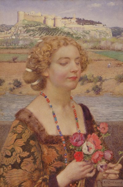 Laura av Avignon (akvarell på papir) av Eleanor Fortescue Brickdale
