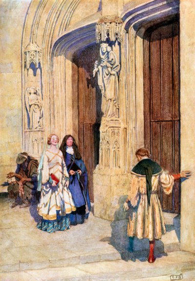 Petrach og Laura i Avignon. Leigh Hunt (fargelitografi). av Eleanor Fortescue-Brickdale