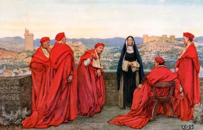 Katarina av Siena (fargelitografi) av Eleanor Fortescue-Brickdale