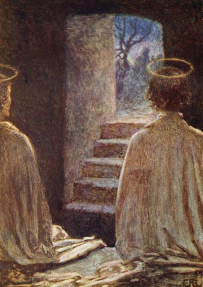 Den tomme graven (farge litho) av Eleanor Fortescue-Brickdale
