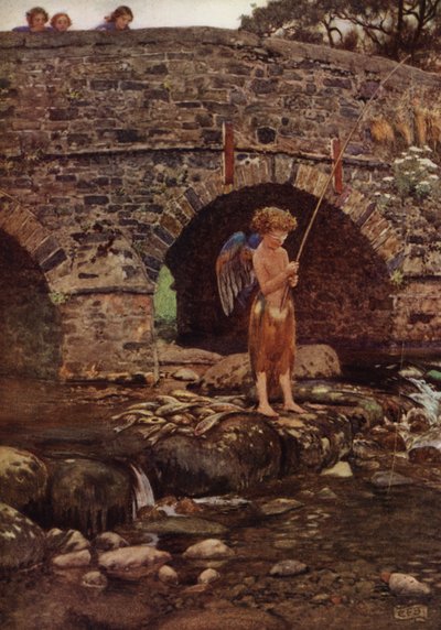 Selv om han er et barn og blind (farge litho) av Eleanor Fortescue Brickdale