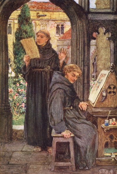 Illustration für The Gathering of Brother Hilarius von Michael Fairless (Farblithografie) von Eleanor Fortescue-Brickdale