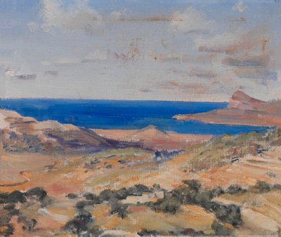 Strand med blått hav, n.d. av Eleanor Harris
