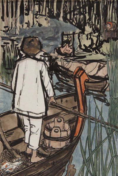 Illustrasjon til The Tale Synko-Philipko av Elena Dmitryevna Polenova