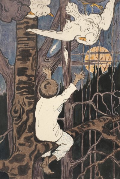 Illustrasjon til The Tale Synko-Philipko, 1890-tallet av Elena Dmitryevna Polenova