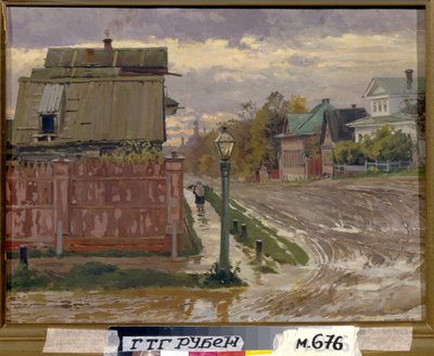 En gate i Moskva. (En gate i Moskva). Maleri av Elena Dmitryevna Polenova (1850-1898), olje på lerret. Russisk kunst, slutten av 1800-tallet. Statens Tretyakov-galleri, Moskva. av Elena Polenova