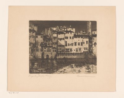 Borgo San Jacopo (Firenze) (original tittel på objekt) av Elena Wissmann (signed by artist)
