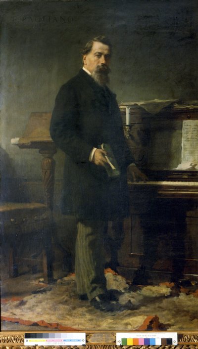 Amilcare Ponchielli (1834 - 1886). italiensk komponist. Maleri av Eleuterio Pagliano. av Eleuterio Pagliano