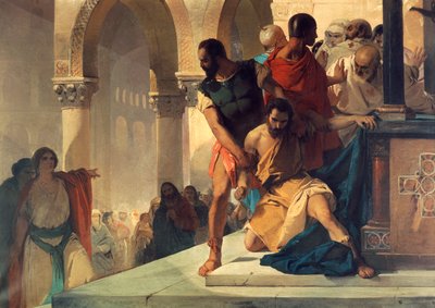 Fazio blir dratt fra Temple of St. Sophia i Konstantinopel, av Eleuterio Pagliano (1826-1903) av Eleuterio Pagliano