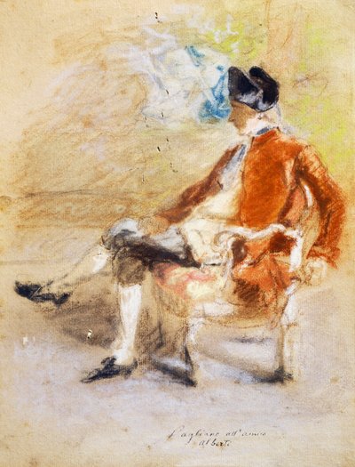 Figur i 1700-tallsdrakt, ca. 1890 (pastell på papir) av Eleuterio Pagliano