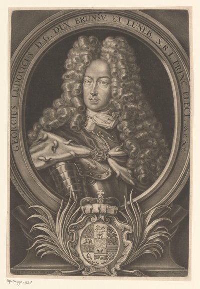 Portrett av Georg Ludwig, konge av Storbritannia og Irland av Elias Christopf Heiss
