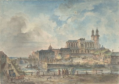 Utsikt over Uppsala katedral fra nord, 1700-begynnelsen av 1800-tallet. av Elias Martin