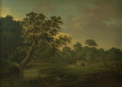 En bro over en bekk ved Skodsborgvej av Elias Meyer