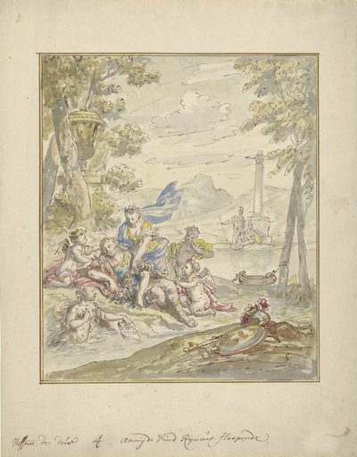 Design for et rommaleri med Armida og Rinaldo av Elias van Nijmegen