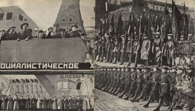 Illustrasjon fra USSR Builds Socialism, 1933. av Eliezer Markowich Lissitzky