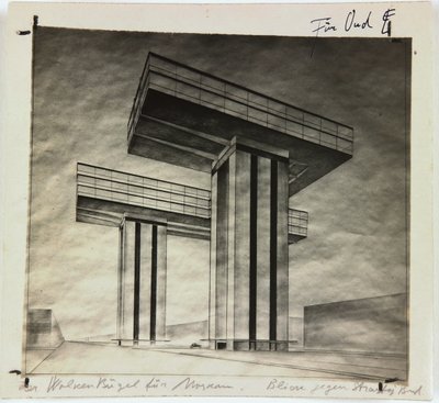 Skyskraperen Wolkenbügel på Strastnoy Boulevard i Moskva, 1925 av Eliezer Markowich Lissitzky