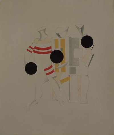 Sportsmenn. Figur for operaen Victory over the sun av A. Kruchenykh, 1920-1921 av Eliezer Markowich Lissitzky