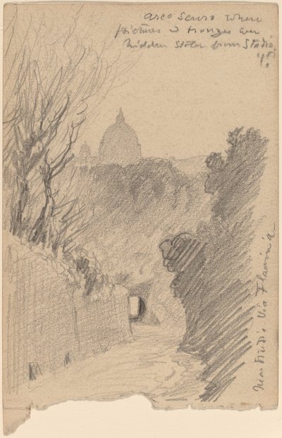 Arco Oscuro - Over Via Fiaminia, ca. 1890. av Elihu Vedder