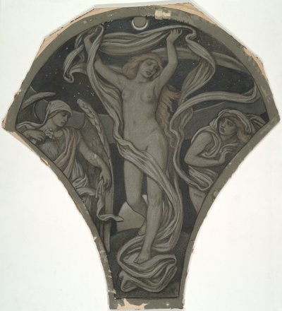 Tegneserie for Luna, fra de seksti studiene for Huntington-taket (1926.80) av Elihu Vedder