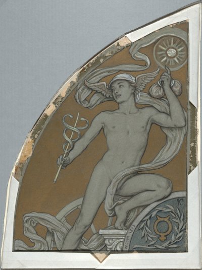 Cartoon for Mercury, fra seksti studier for Huntington-taket (1926.80) av Elihu Vedder