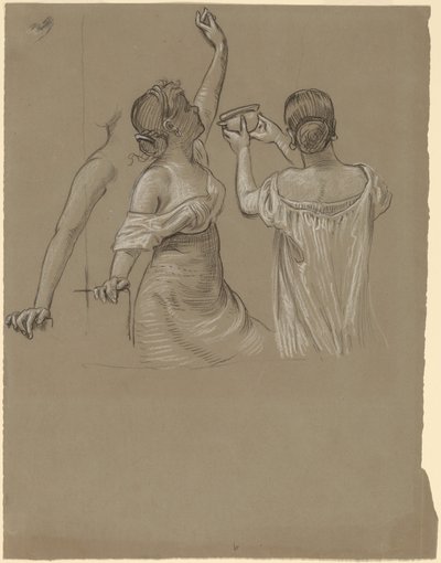 Dionysian Revelers, midten av slutten av 1800-tallet. av Elihu Vedder