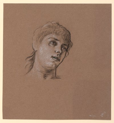 Portrettskisse av en ung jente av Elihu Vedder
