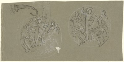 Studieark for Huntington Ceiling av Elihu Vedder