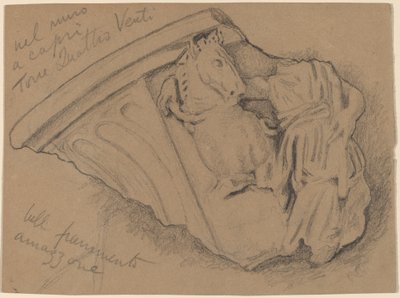Skisse av et fragment fra en vegg i Capri av Elihu Vedder