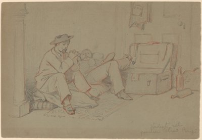 Studenter i Latinerkvarteret, Paris, ca. 1858. av Elihu Vedder