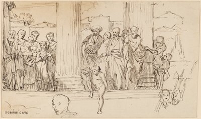 Studie etter Domenichino, ca. 1858. av Elihu Vedder