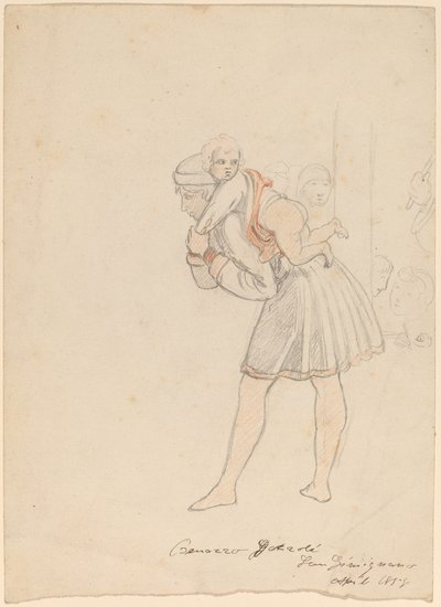 Studie etter Gozzoli, 1858. av Elihu Vedder